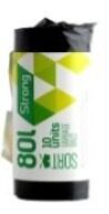 Atkritumu maisi SORTEX, melni, 80l, 30mk, 10gab